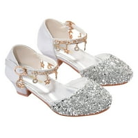 Djevojke s niskim potpeticama cipele za haljine Rhinestone lukove Princess Cvjetni vjenčani zabava za