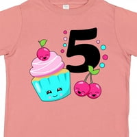 Inktastični sretni cupcake peti rođendanski poklon dječaka majica ili majica mališana