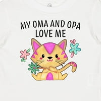 Inktastic moj Oma i Opa me vole sa slatkim mačićem i cvijećem poklon dječaka ili majica za bebe