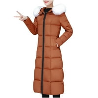Jakna s kapuljačom za žene, ženska modna dugih rukava udobnu labav vrhovi s kapuljačom dugim kaputama dugačak kaput kaput s dugim rukavima karira