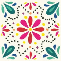 Floral Fiesta White Tile II poster Ispis Laura Marshall