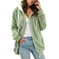 Entyinea zimski kaputi za žene odsječene ogrlice na vrhu zimske tople džemper jakna zelena 4xl