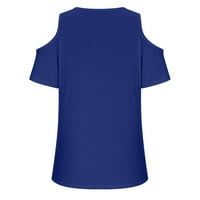 Košulje za žene Trendi Ljeto Čvrsta boja od ramena kratki rukav Ležerne prilike udobne labave snimke
