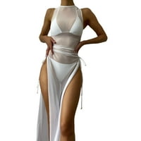 Kupaći kostimi Žene Žene Bikini Draped Prednji pričvršćivač knot mrežica bez rublja bez donjeg rublja