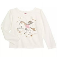 Epic Niti Little Girl Unicorn Vozi majicu Bijela veličine 6x