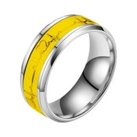 Elektrokardiogram od nehrđajućeg čelika Sjajna prstena Creative Love Par prsten zvona za prsten 60%