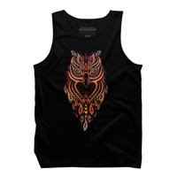 Sova. MENS CRNI GRAFIČKI TANK TOP - Dizajn ljudi M