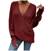 GUZOM džemper za žene na prodaju - Čvrsti džemperi za žene Trendi vrhovi novi dolasci crvene veličine