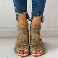 Snadls Women Moda Vintage Outdoor izdubljena patentne cipele Gold 36