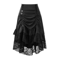 Ženska haljina za čišćenje ženske vintage retro suknja Gotički stil čipka za čipke uboda srednje suknje