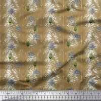 Soimoi smeđa pamučna kambrična tkaninska listovi listovi odštampani tkaninski dvorište širom