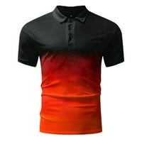 Muške polo majice Muške modne casual sportske gradijentne reverske majice kratkih rukava Top Orange