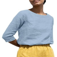 Leuncero ženske ležerne radne majice modne osnovne ljetne vrhove labave posade za vrat tee kaki 3xl