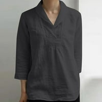 Oalirro trendi vrhovi za ženske majice za dugih rukava za žene za žene Trendi Crn
