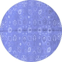 Ahgly Company u zatvorenom okruglu Orijentalne plave tradicionalne prostirke, 5 'kruga