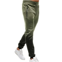 Kayannuo muške hlače elastična struka proljetna čišćenje muškaraca Ležerni gradijentni tisak Elastični džepovi za struku Fitness Sport hlače hlače vojska zelena
