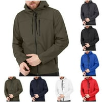 Pgeraug Hoodies za muškarce Sports Pure Color Plus sa zatvaračem s kapuljačom dugih rukava MENS džemper Army Green XL