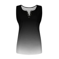 Ženska modna labava casual gradijentni ispisani prsluk V-izrez bluza bez rukava na vrhu ženskih vrhova