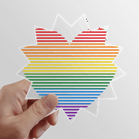 Rainbow obložen srčani LGBT sunce vinil naljepnica za prtljag grafiti cvjetni naljepnica