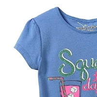 Skava pasulj Little Girls Blue Stisnite dnevnu majicu