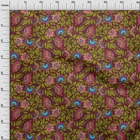 OnomOone organski pamučni poplin Twill tkanina od listova i cvjetna isječka umjetnost tkanina od tkanine
