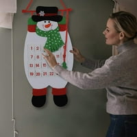 Božićna advent za viseće kalendar Xmas Felt Snjegovinski kalendar sa džepovima za dječje poklone Zidne vrata Viseća dekoracija Božićni kućni uredski dekor