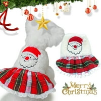 Božićna suknja za kućne ljubimce Santa Claus Ispis čipkaste rubovi zadebljano poliestersko suknje za