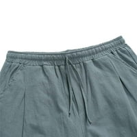 Cotonie Muške kratke hlače Ležerne prilike, čvrsti elastični struk ravne kratke hlače hlače za kratke hlače Ljetne sportske kratke hlače sa džepom sive 4xl