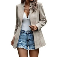 APTMSD ženski kaput casual otvorenog prednjeg blazer dugih rukava postolje na dugih rukava kruta rovova poslovna radna kancelarijska jakna OutwearCoats