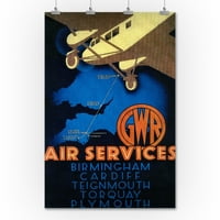 Zračne usluge - vintage putni plakat