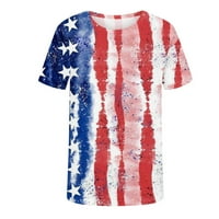 MENS USA zastava Američka patriotska majica kratki rukav 4. jula Thirts Street Sollier Patriotska majica Print tinejdžeri