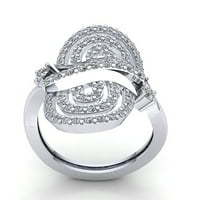 Prirodno 0,75ct okruglo Diamond Dame Bridal Walty Fancy Goverstvo vjenčanica Čvrsta 10k ruža, bijela