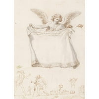 Stefano della Bella Black Ornate uokviren dvostruki matted muzej umjetnički print pod nazivom: alegorija