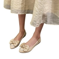 Žene ravne cipele dame modni čvrsti boja kožni luk natpise ukrasni pumpa ravne casual cipele