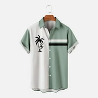 Joau muške havajske majice kratkih rukava patchwork color casual gumb down ljetna plaža za odmor haljina