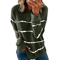 Francuska Dimple Ženska ležerna kontrastna boja Dugi rukav Top pulover Duks