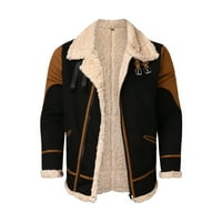 Muški plus veličina Flimsy kaput rever ovratnik dugih rukava kožna jakna od vintage zgušnjava kaput