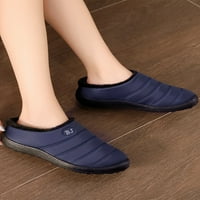 Ženske nejasne papuče udobne tople casual cipele plišani obloženi stanovi modne snežne čizme žene dom lagana plava 5,5