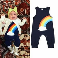 TODDLER Baby Girl Jednodijelni kombinezonski odjeća za odjeću bez rukava Rainbow Rainbow Romper Bodysuit