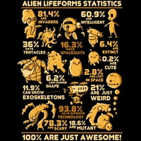 Alien Statistika MENS CRNI GRAFIC TOP - DIZAJN BY HUMANS 2XL