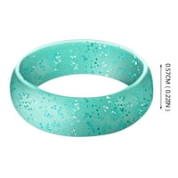 Lowrofile prstenovi za žene djevojke silikonske široke joge sportski biserni svijetli silikonski prsten