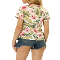 Allegra K ženska ljetna plaža tropsko cvjetno dugme niz havajske majice