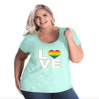- Ženska majica plus veličine - Love Rainbow