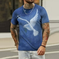 CLLIOS muške 3D grafičke majice golubovi print s kratkim rukavima Bluza Ljetni trendy O-izrez mišićne