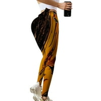 Naughtyhood žene tiskanje visokog struka Stretch stretch fitness tajice yoga hlače gamaše za žene žuti s