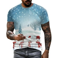 Muška modna božićna majica SSports ffitness na otvorenom 3D digitalni tisak majica majica s kratkim rukavima Labavi fit majice za muškarce Muške majice