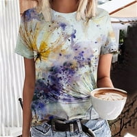 Ženska fahsion grafički ljetni vrhovi kratki rukav izlasci na majice Crew vrat Ležerne prilike Comfy Tees Bluzes