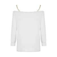Fall vrhovi za teen djevojke modna žena od majica s dugim rukavima od pukog rukava hladno rame Prodaja ili klirens bijeli