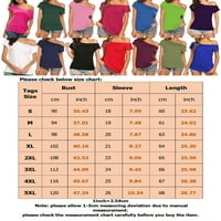 Haite Women Thirs Oblique vrat Ljetni vrhovi kratki rukav majica Dnevni odjeća TEE Rad pune boje Tunika Bluse Armygreen XL