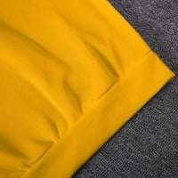Vedolay Ženska majica Ženska Crewneck Preveliki pulover Casual Comfy Fall Modni duksevi, Žuti XL